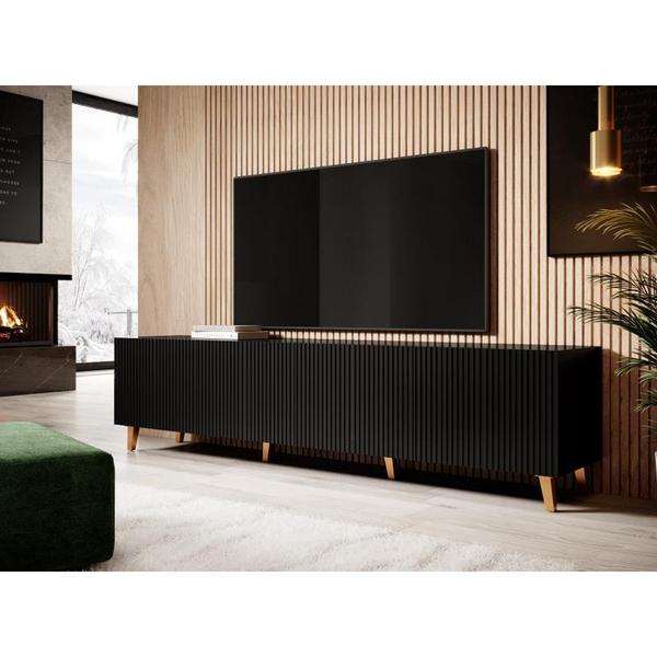 comoda-tv-pafos-negru-pal-laminat-mdf-200x40x52-cm